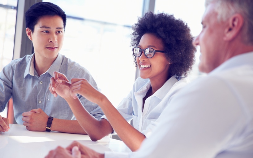 FlexStaff employees conversing