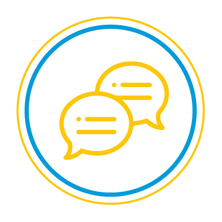 Two chat balloons icon