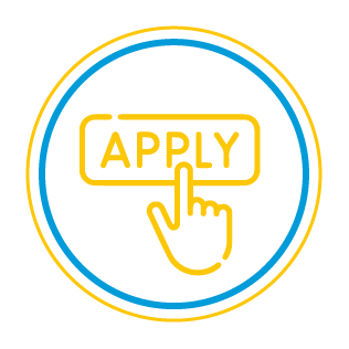 Finger hitting APPLY button icon