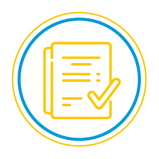 Check mark on two documents icon